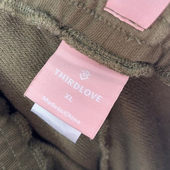 ThirdLove Olive Green Cotton Weekend Terry Jogger Sweatpants - Picture 10 of 12